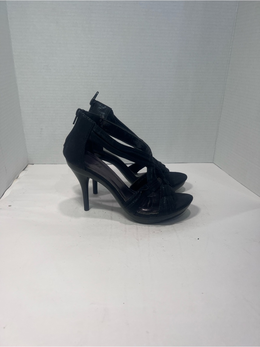 Bonnibel Black Strappy High Heel Sandals